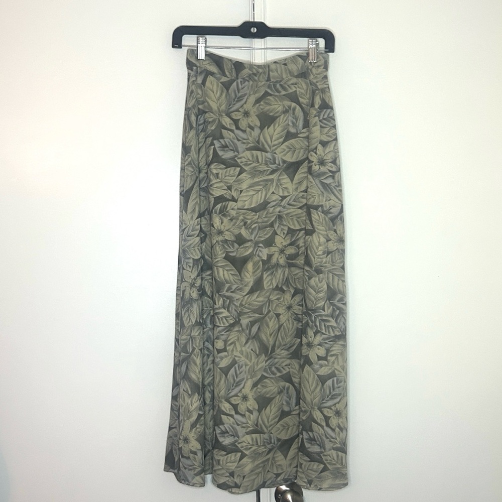 Vintage Botanical Floral Maxi Skirt | Cottagecore Boho A-Line Skirt - Picture 2 of 7